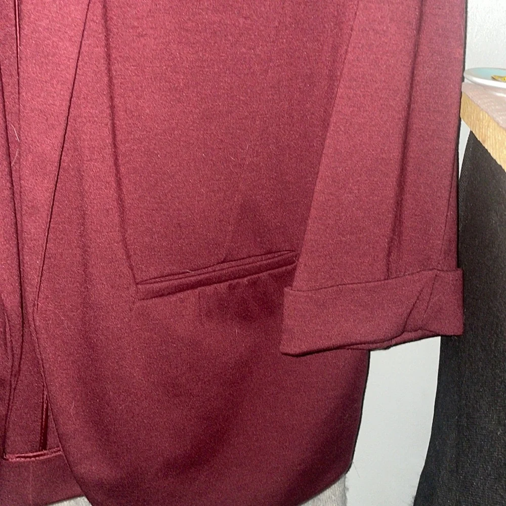 Lauren Conrad Maroon 3/4 sleeve blazer Sz 16 - Picture 2 of 4